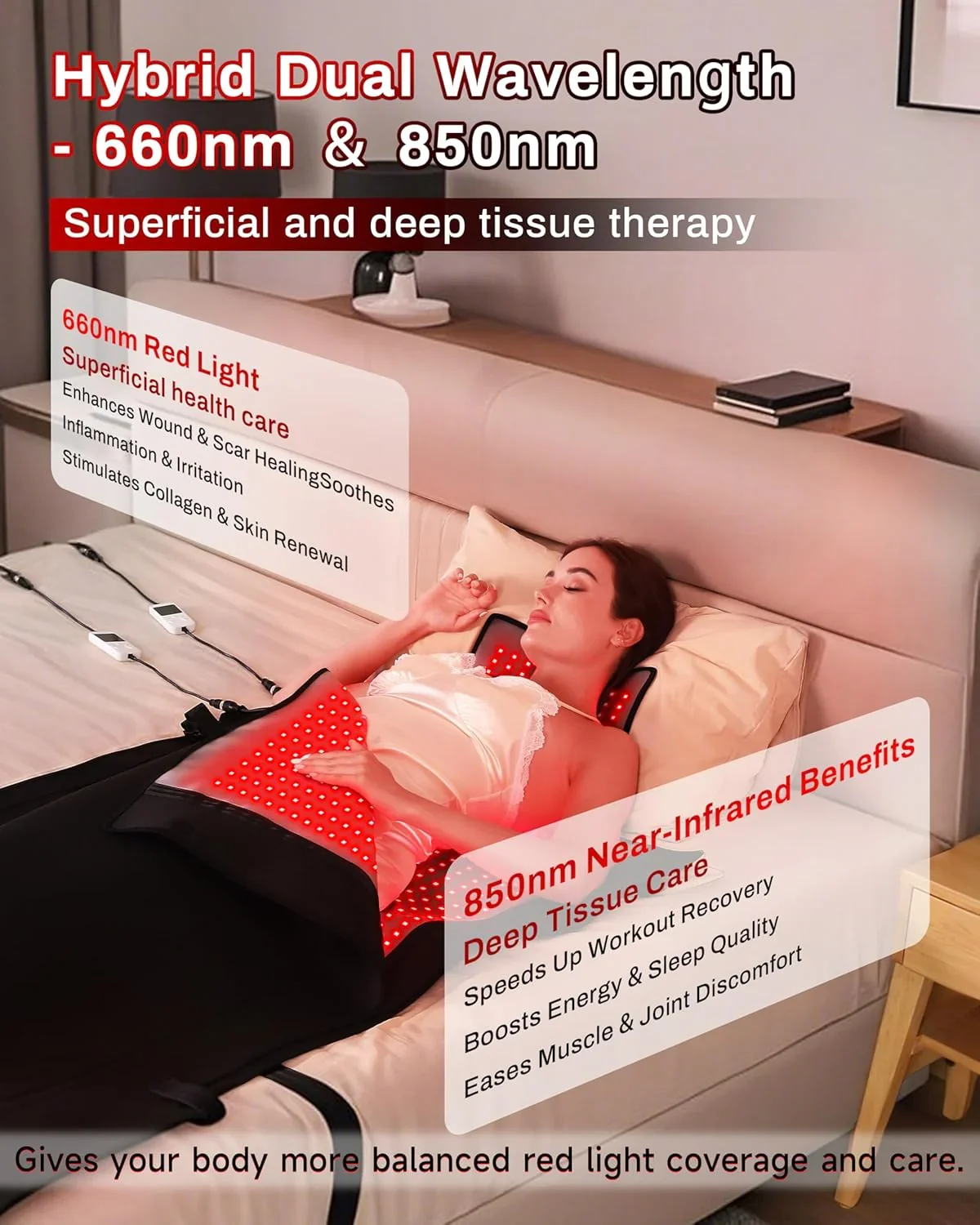 Red Light Therapy Mat, Medical-Grade TPU, 2570 LEDs, 73in x 33in - 2025 - Image 3