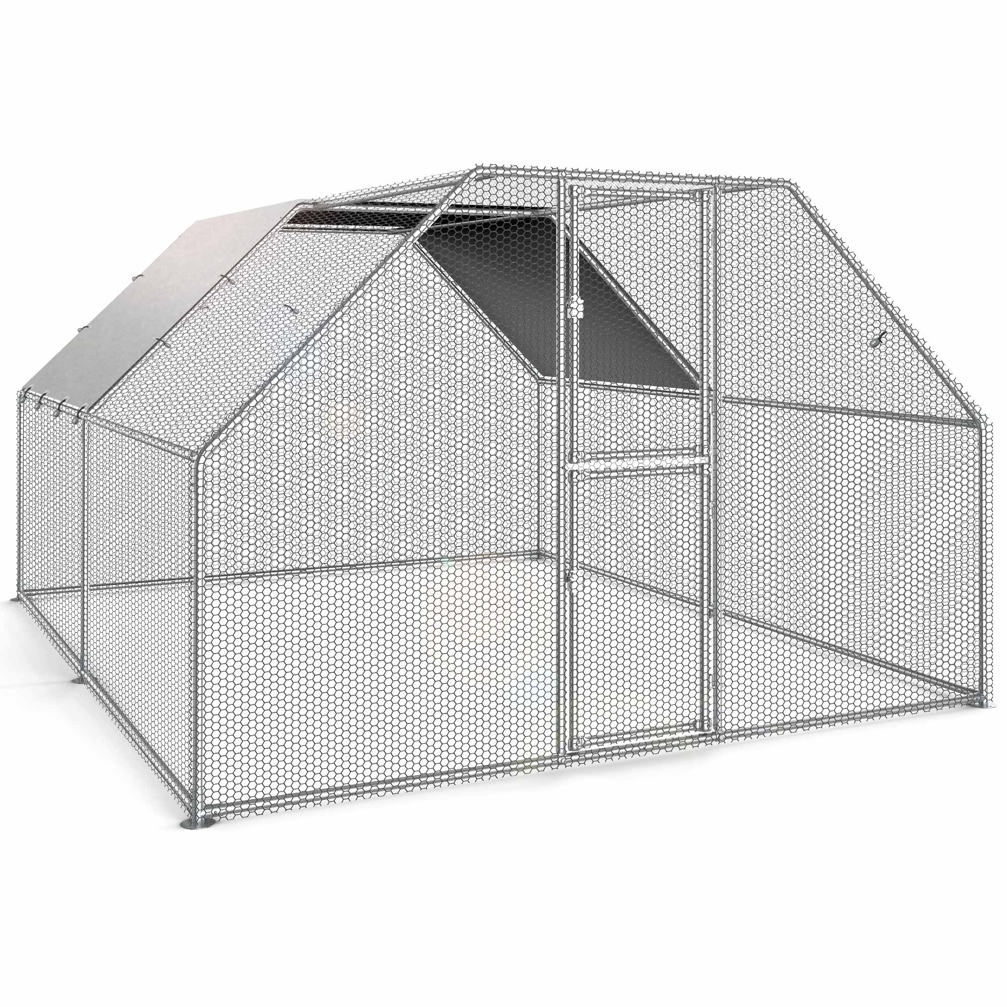 Dextrus Metal Chicken Coop With Waterproof Cover And Wire Mesh, 13.1 x 9.8 x 6.4 ft - Image 5