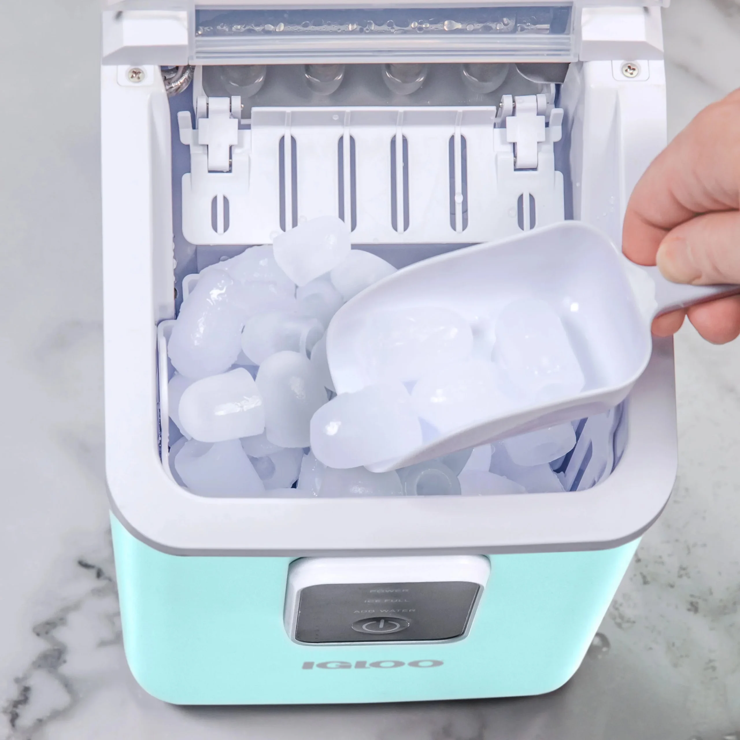 Igloo Self-Cleaning Countertop Ice Maker, 26 lbs. Per Day, 8 Pieces Every 7-8 Minutes, Aqua - Image 12