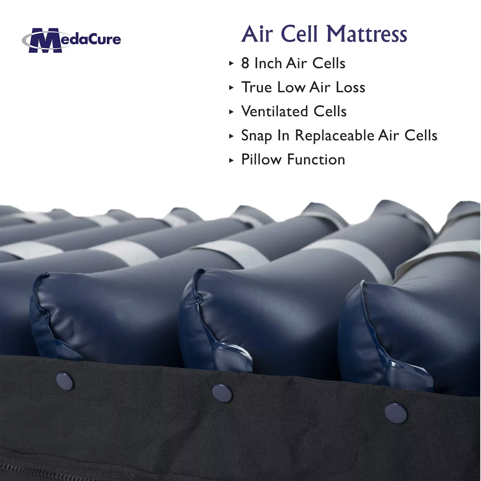 Medacure Alternating Pressure Air Mattress For Hospital Beds, 80 x 36 x 8 in, Twin - Pump Included - Image 3