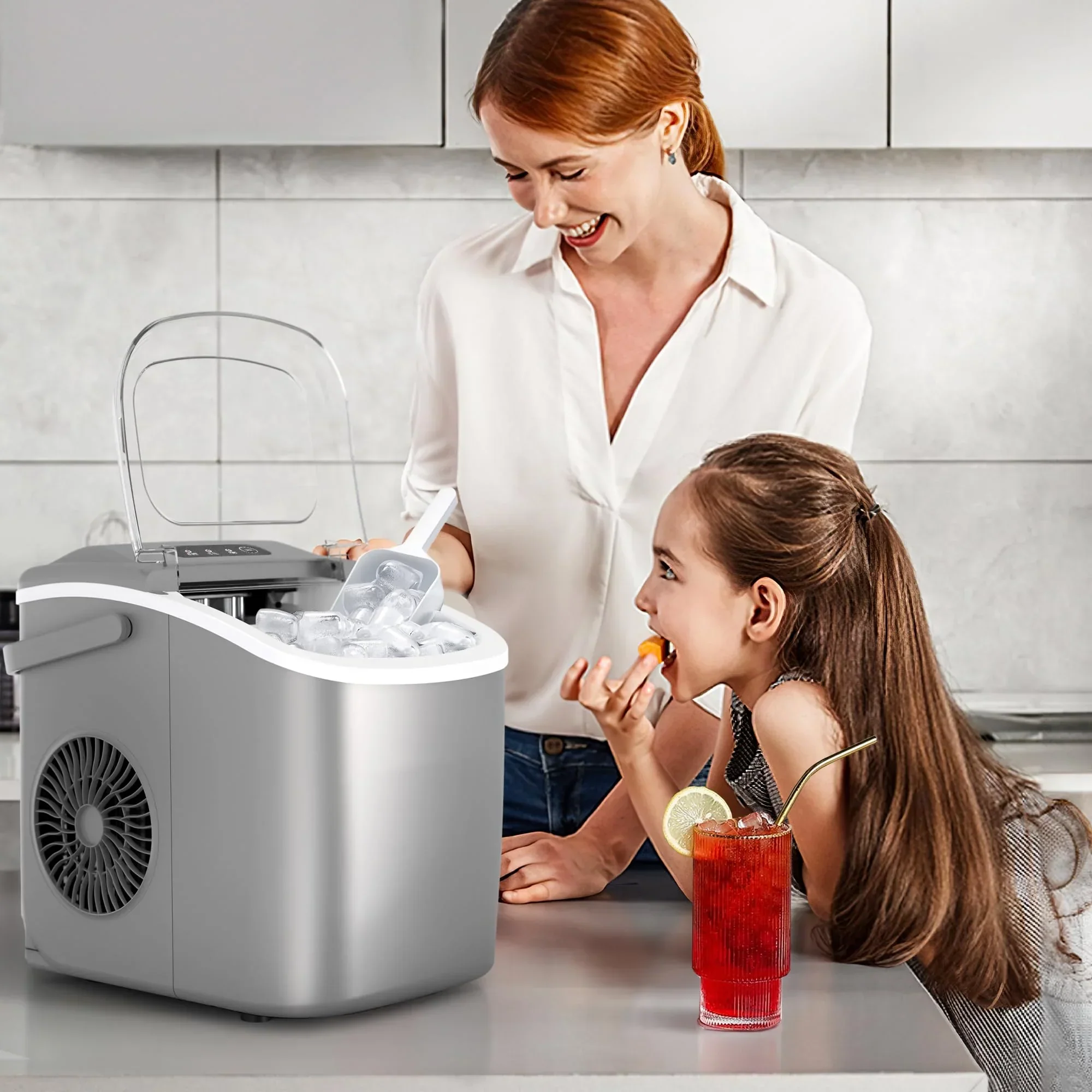 Crzoe Countertop Ice Maker With Handle, 26 Pounds - Countertop Ice Maker - Image 7