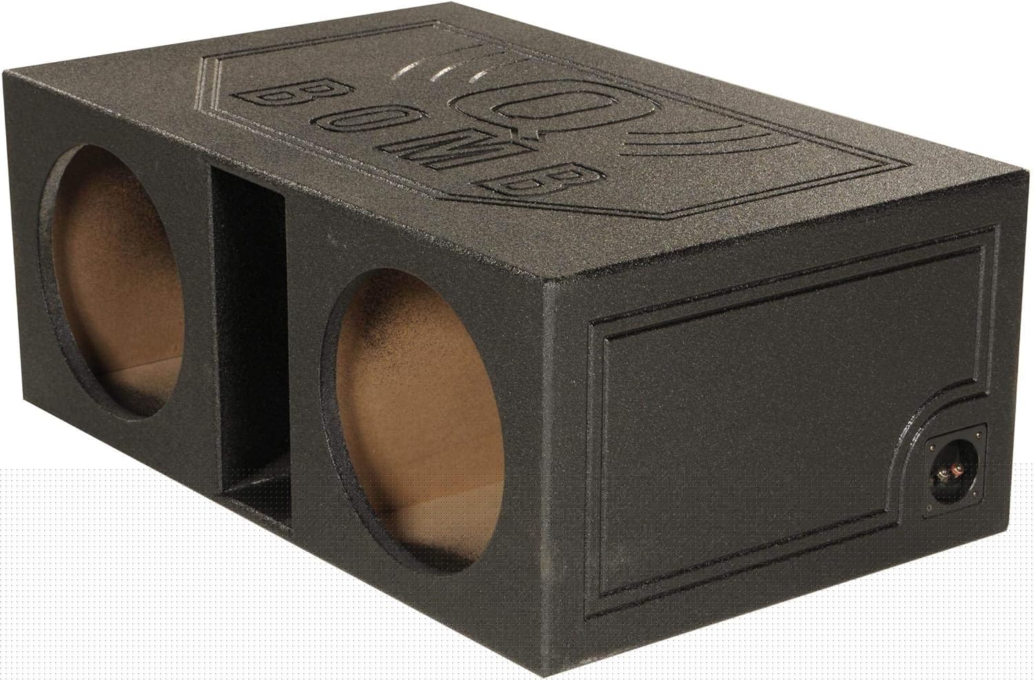 QPower QBOMB12VL Dual 12′′ Vented Subwoofer Box – Durable MDF, Black Rhino Liner Finish - Image 3