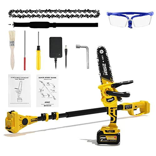 2-in-1 Brushless Pole Saw & Mini Chainsaw, IMOUMLIVE 8" Cutting Cordless Power Pole Saw for Wood Cutting, Trimming - Image 3