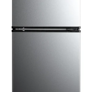 Arctic King Two-Door Mini Fridge With Freezer, 3.2 Cu ft, 18.5 in x 19.4 in x 33.3 in, Stainless Steel - E-Star