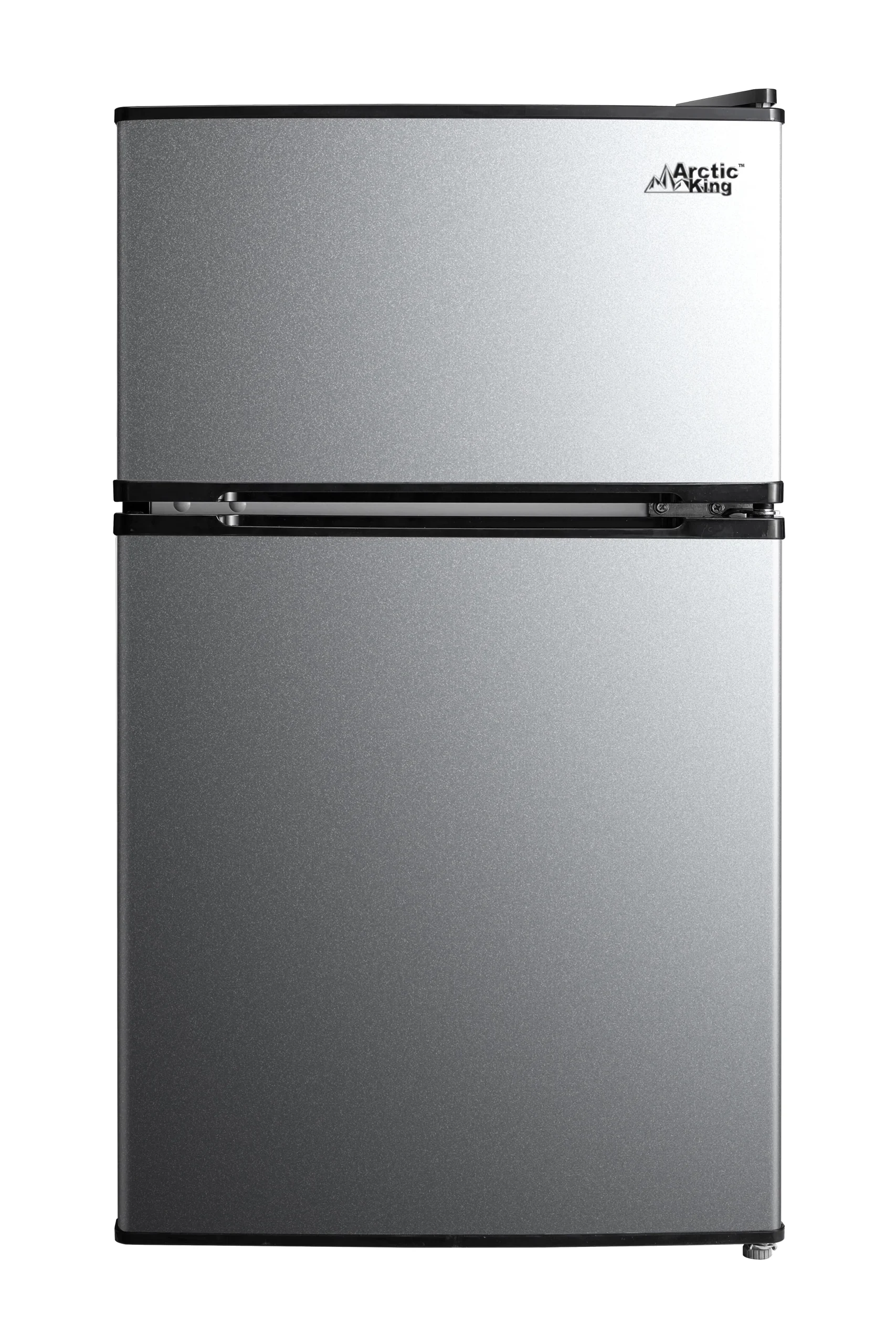 Arctic King Two-Door Mini Fridge With Freezer, 3.2 Cu ft, 18.5 in x 19.4 in x 33.3 in, Stainless Steel - E-Star