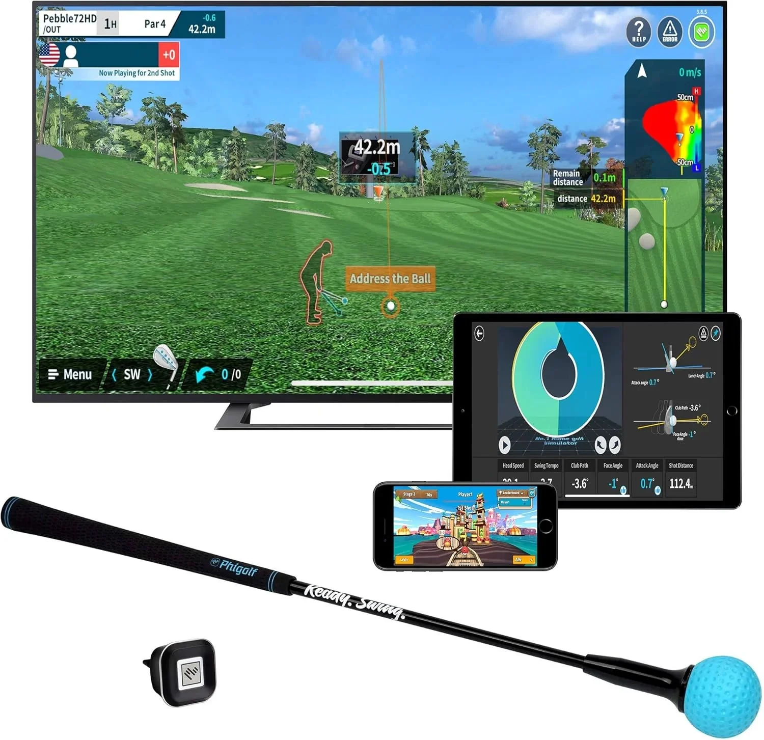 Home Golf Game Simulator: Enjoy Interactive Golf with Motion Sensor & Swing Stick for Indoor & Outdoor Fun 38,000+ Courses Worldwide, Compatible with Android, iOS, App & E6 Connect - Image 11