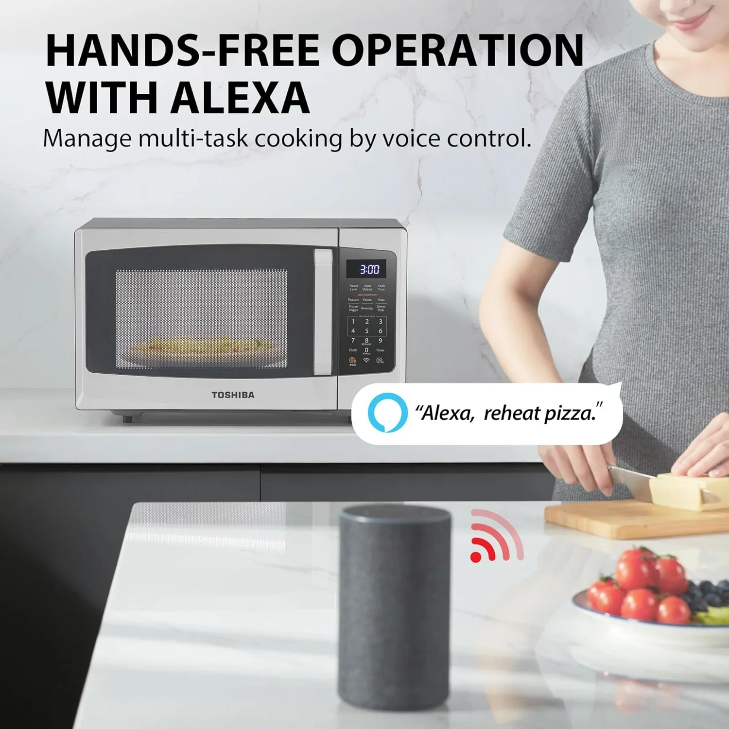 TOSHIBA 4-in-1 Countertop Microwave Oven, 1.5 Cu Ft, 1000W, Silver - ML-EC42P(SS) - Image 23