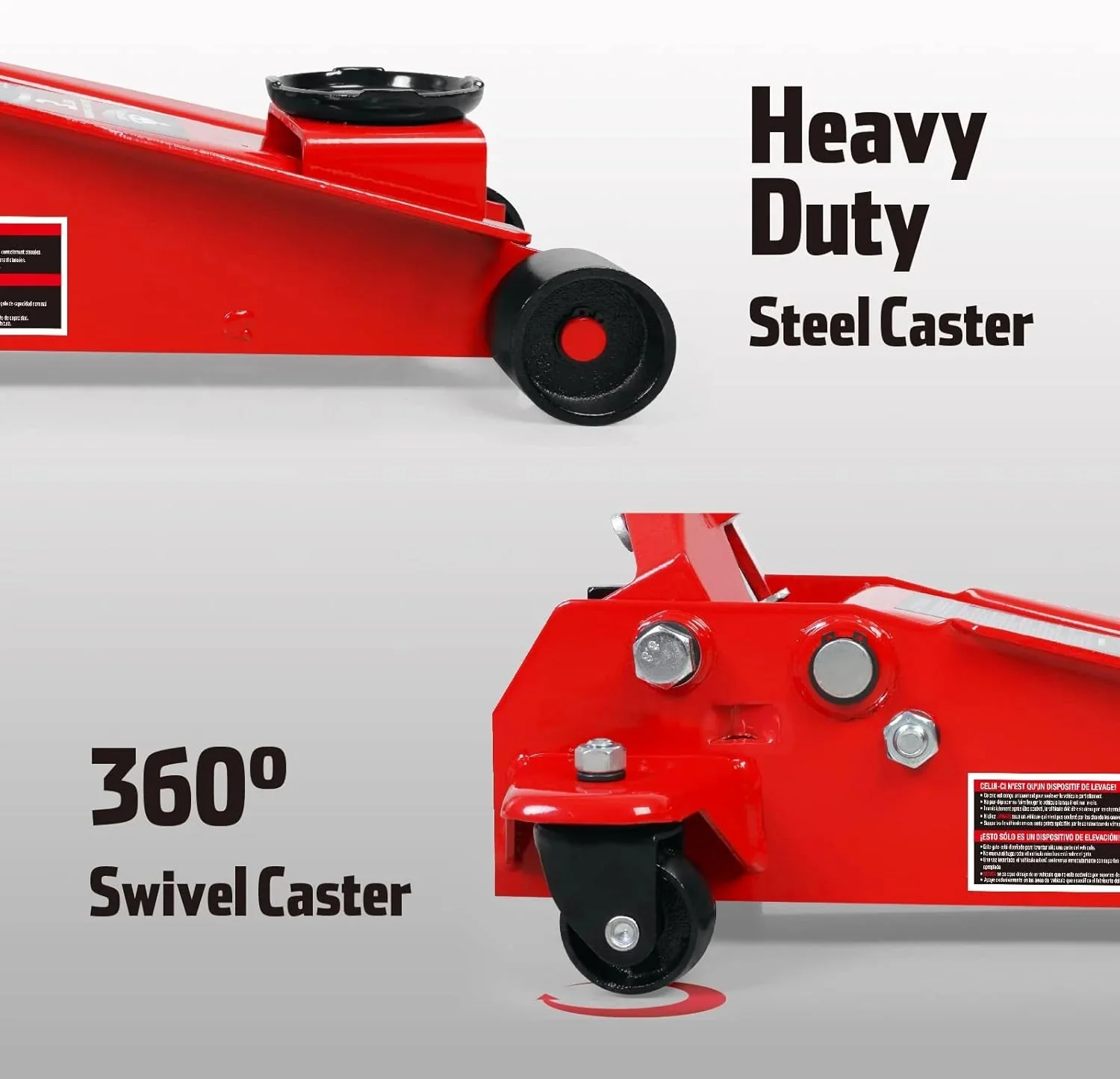 3 Ton Low Profile, Aluminum and Steel Racing Floor Jack with Dual Pistons Quick Lift Pump for Sport Utility Vehicle, Lifting Range 3-15/16" min to 18-5/16" max, Red - Image 13
