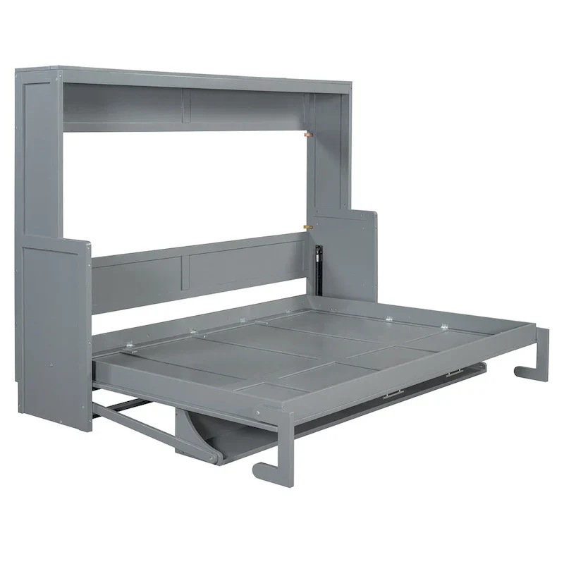 Queen/Full Size Murphy Bed with Hydraulic Lift and Integrated Desk Design - Image 9