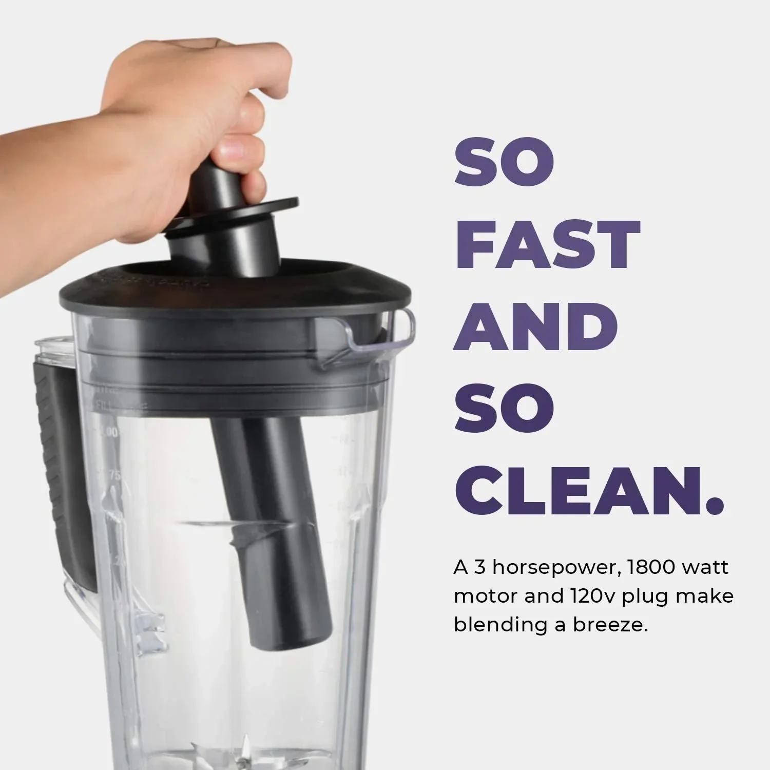 Cleanblend Commercial Countertop Blender 3 Horsepower 1800 Watt 64 Ounce - Image 4