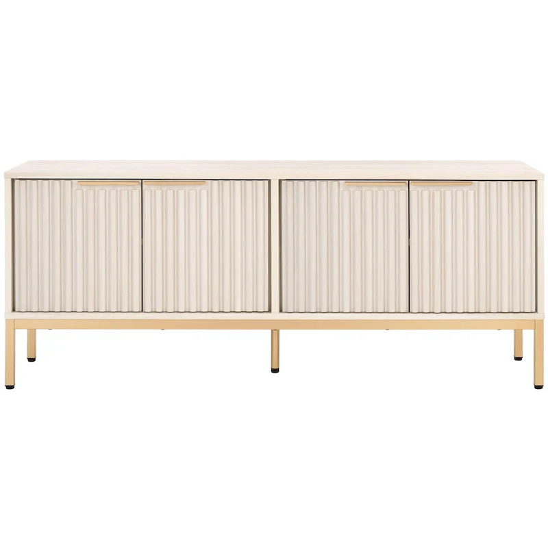 SAFAVIEH Deandra 4-Door Media Stand for Entertainment - Accommodates Up to 65-Inch Flat Screen TV - Dimensions: 60.8" W x 17.7" D x 24.6" H - Image 2