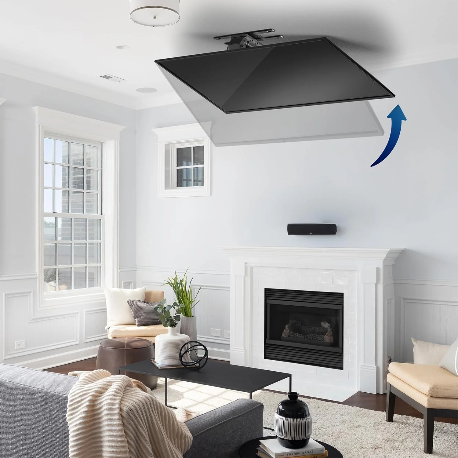 VIVO Electric Ceiling TV Mount, 37–70", Motorized, App Control, Black - Image 6