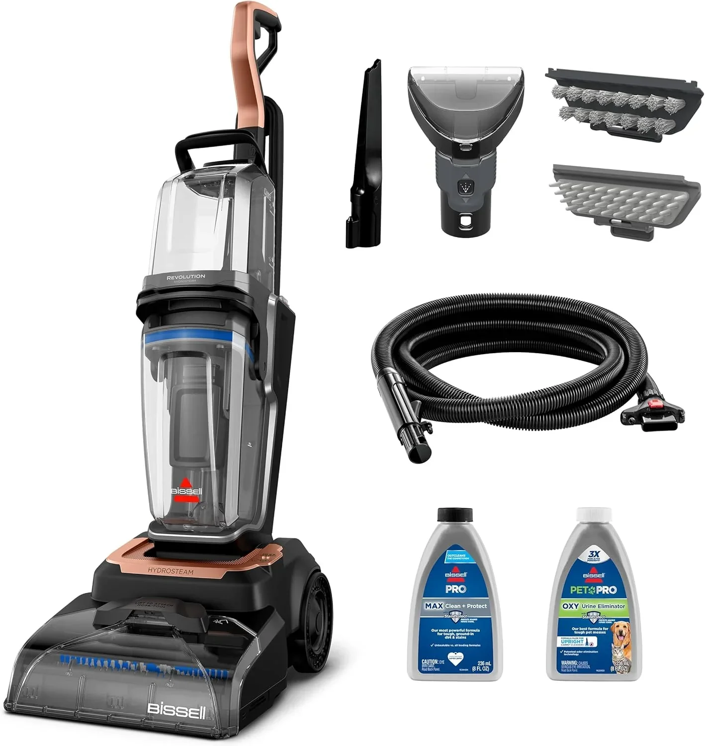 BISSELL Revolution HydroSteam Upright Deep Cleaner, Black, 1-Gallon Clean Tank - 4123 - Image 2