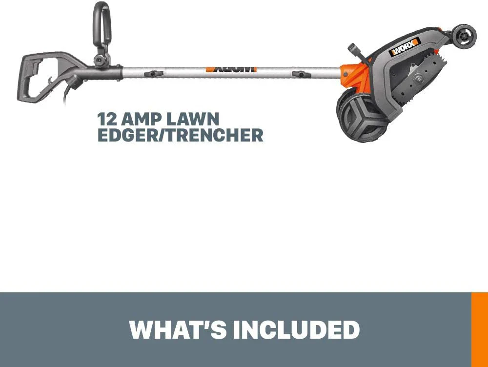 WORX WG896 12 Amp 7.5 Inch Electric Lawn Edger & Trencher, Orange and Black - Image 7