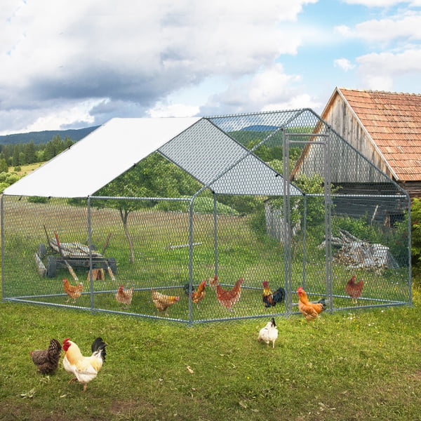 Al Fresco Metal Chicken Coop With Waterproof Cover, Silver, 10 x 10 ft - Image 7