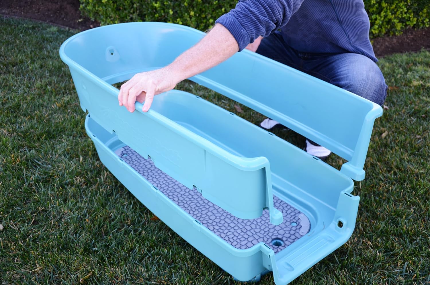 Booster Bath Large Elevated Pet Bathing Tub With Teal Steps Combo - 45 in x 21.25 in x 15 in - Image 12