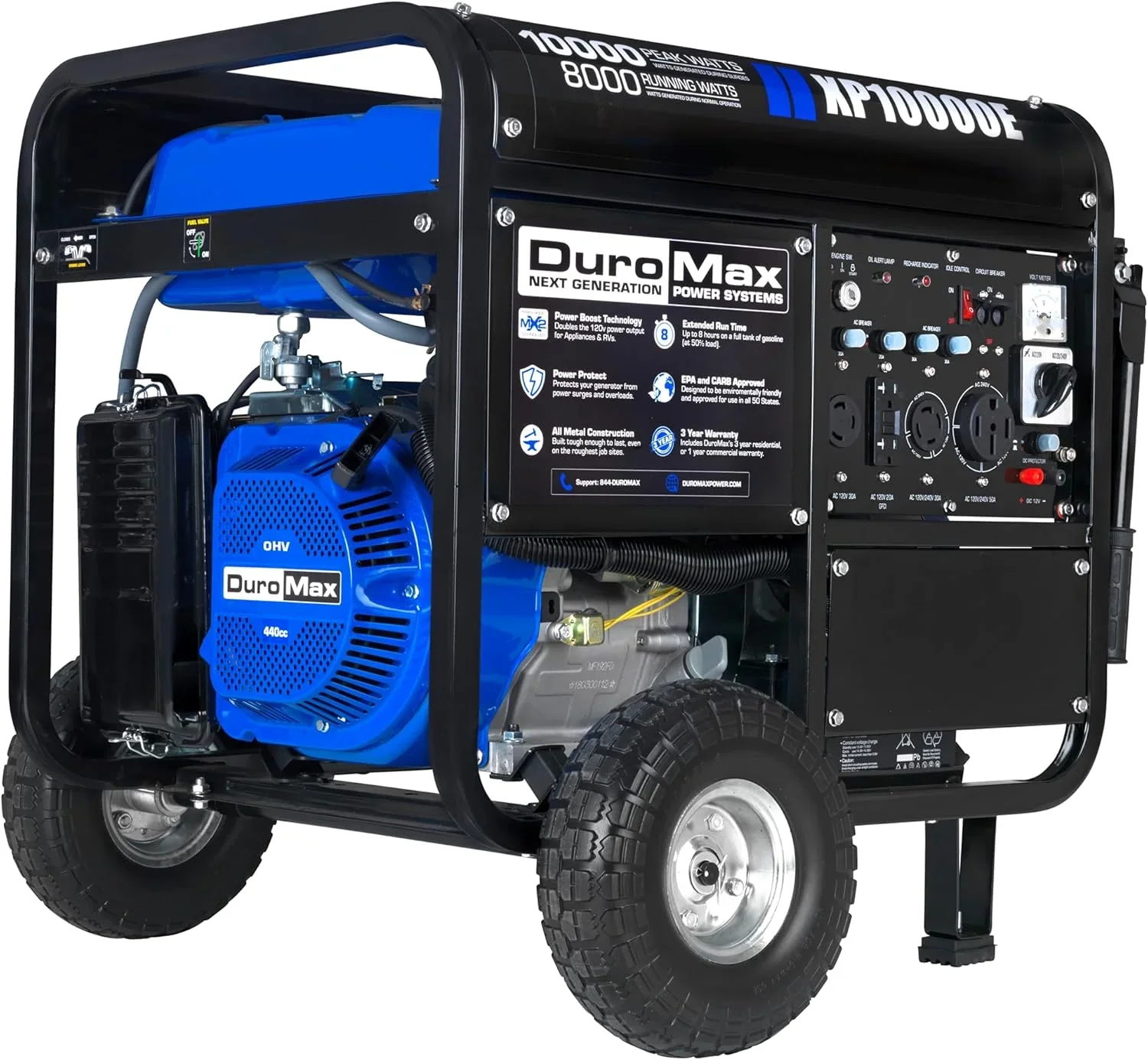 DuroMax XP13000EH 13,000-Watt Dual Fuel Portable Generator Gas & Propane Electric Start - Image 3