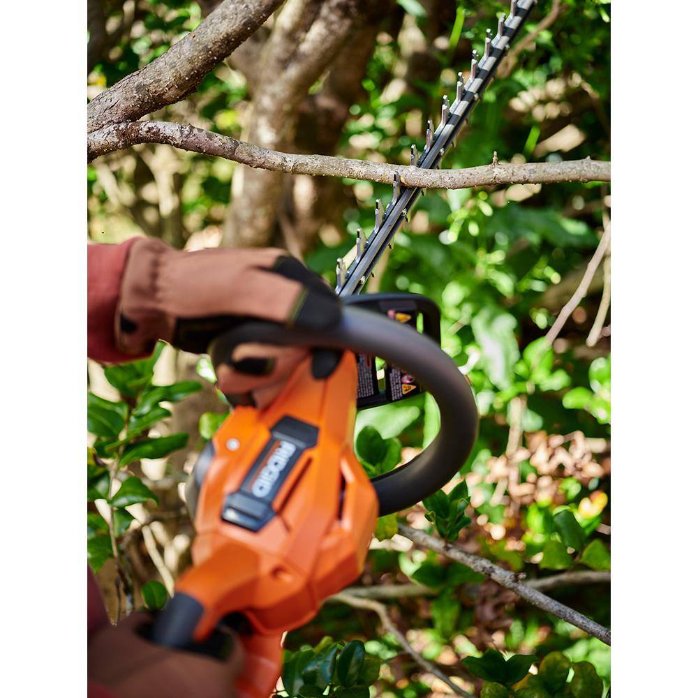 RIDGID 18V Brushless Cordless Battery 22 in. Hedge Trimmer with 2.0 Ah Battery and Charger R01401K - Image 8