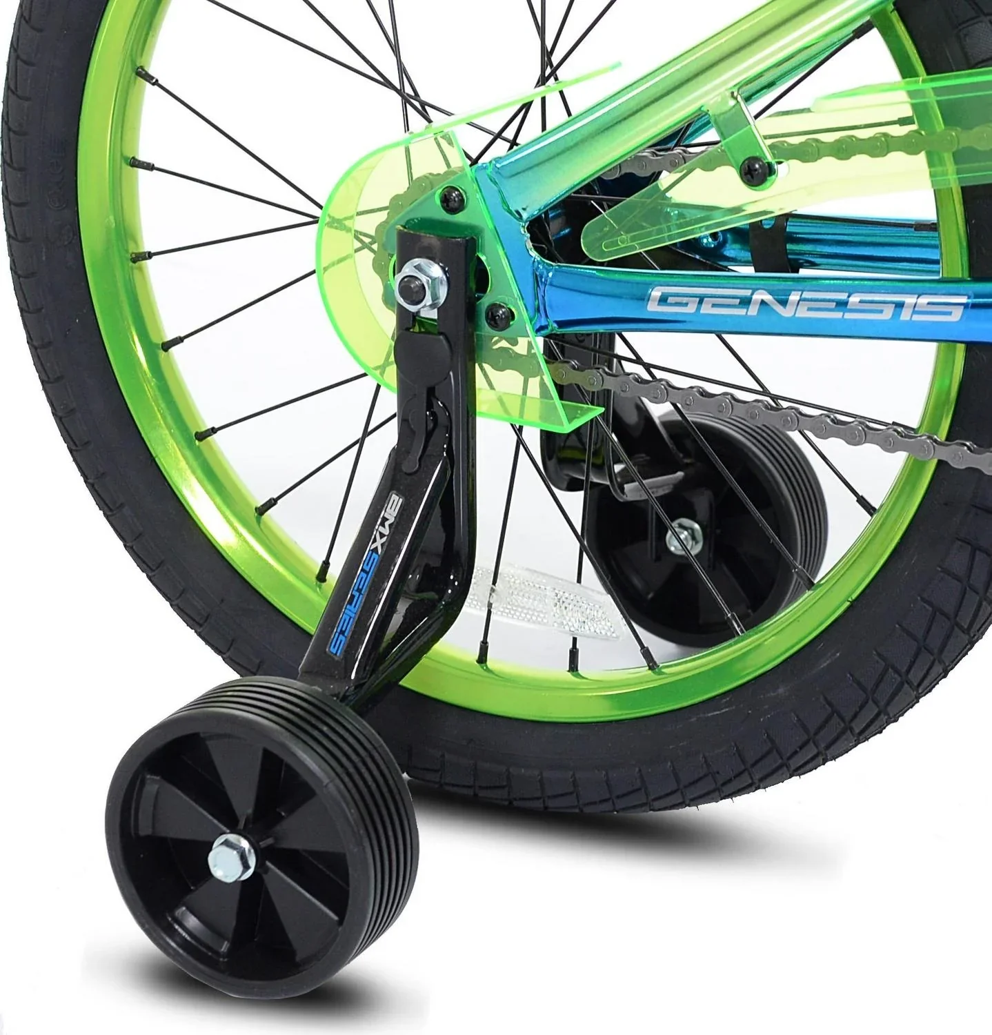 Genesis 18 Glitch Boys BMX Bike, Blue/Green - Image 3