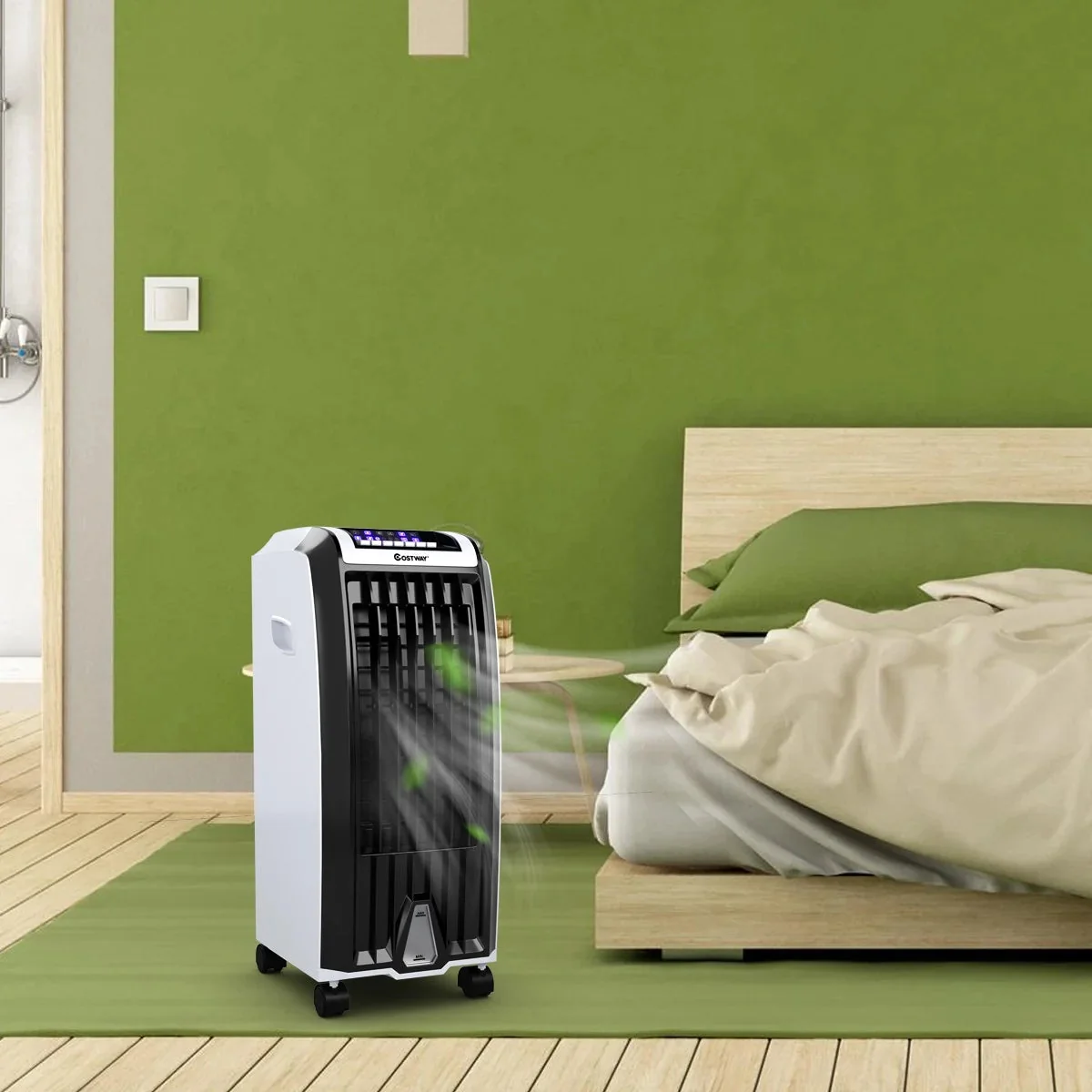 Costway Portable Evaporative Air Cooler Fan With Remote Control - 6.5L, White + Black - Image 9