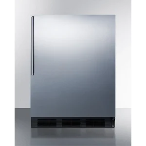 ADA Compliant Built-In Undercounter All-Refrigerator, 32 in Height, 5.5 cu. ft., Stainless Steel Wrapped Door, Black Cabinet