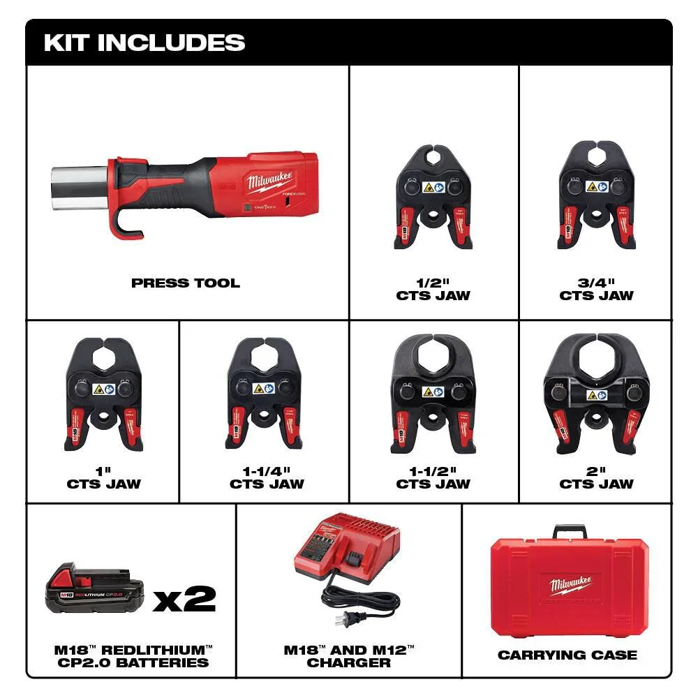 Milwaukee M18 FORCE LOGIC crimping tool with ONE-KEY and 1/2 - Image 2
