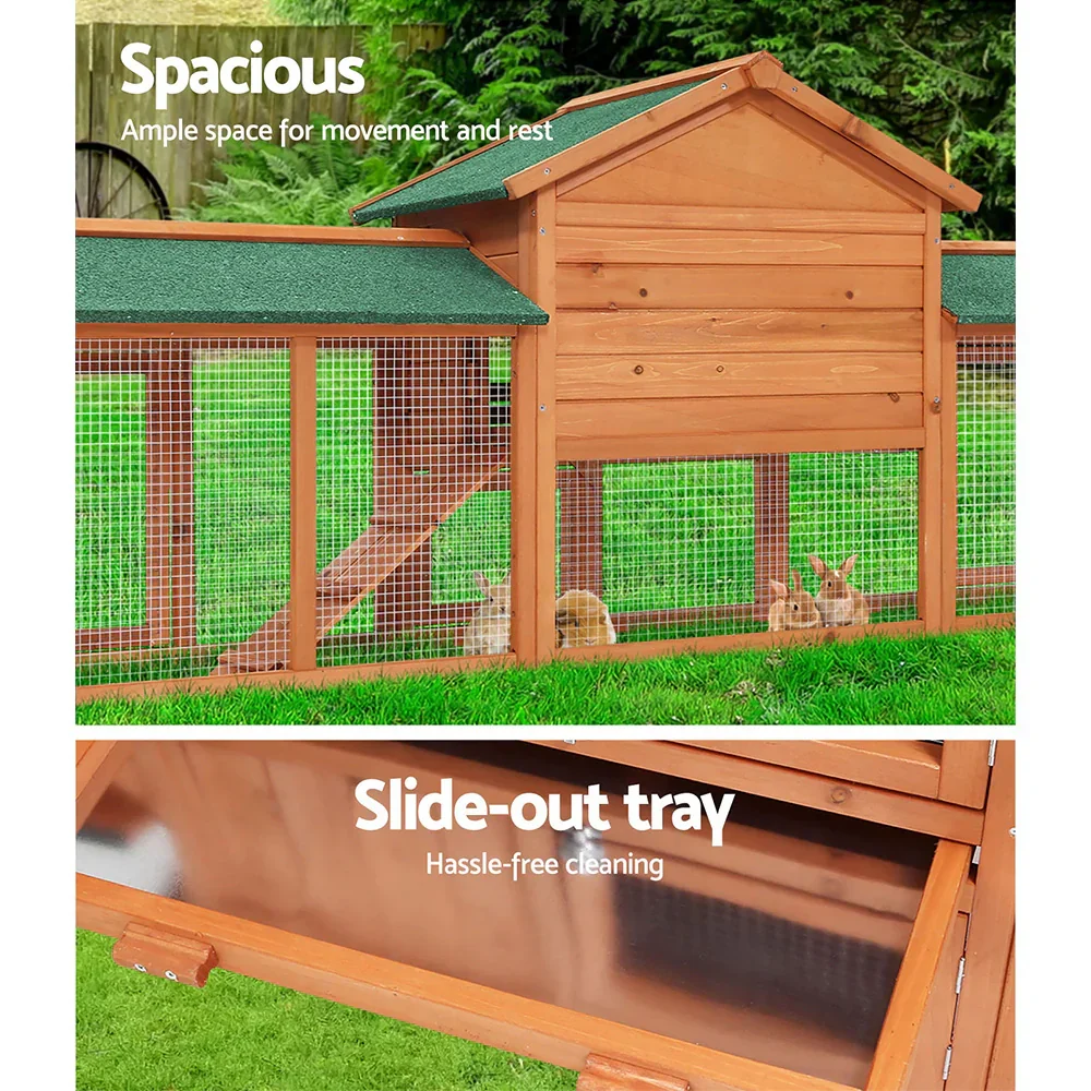 i.Pet Wooden Pet Hutch, 220 x 52 x84 cm - Image 6