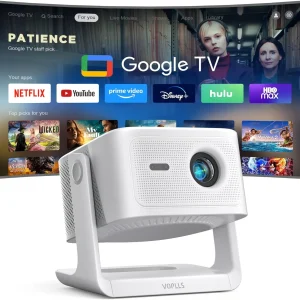 Official Licensed Google TV 4K Smart Projector with WiFi and Bluetooth, VOPLLS Outdoor