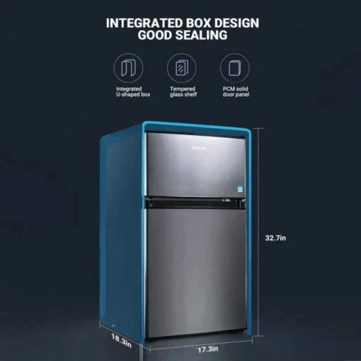 3.1 Cu. Ft. 2-Door Compact Refrigerator With Freezer, LED Light And Crisper Drawer - Image 4