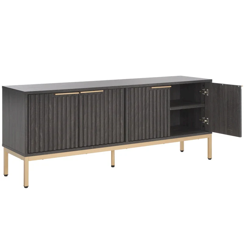 SAFAVIEH Deandra 4-Door Media Stand for Entertainment - Accommodates Up to 65-Inch Flat Screen TV - Dimensions: 60.8" W x 17.7" D x 24.6" H - Image 34