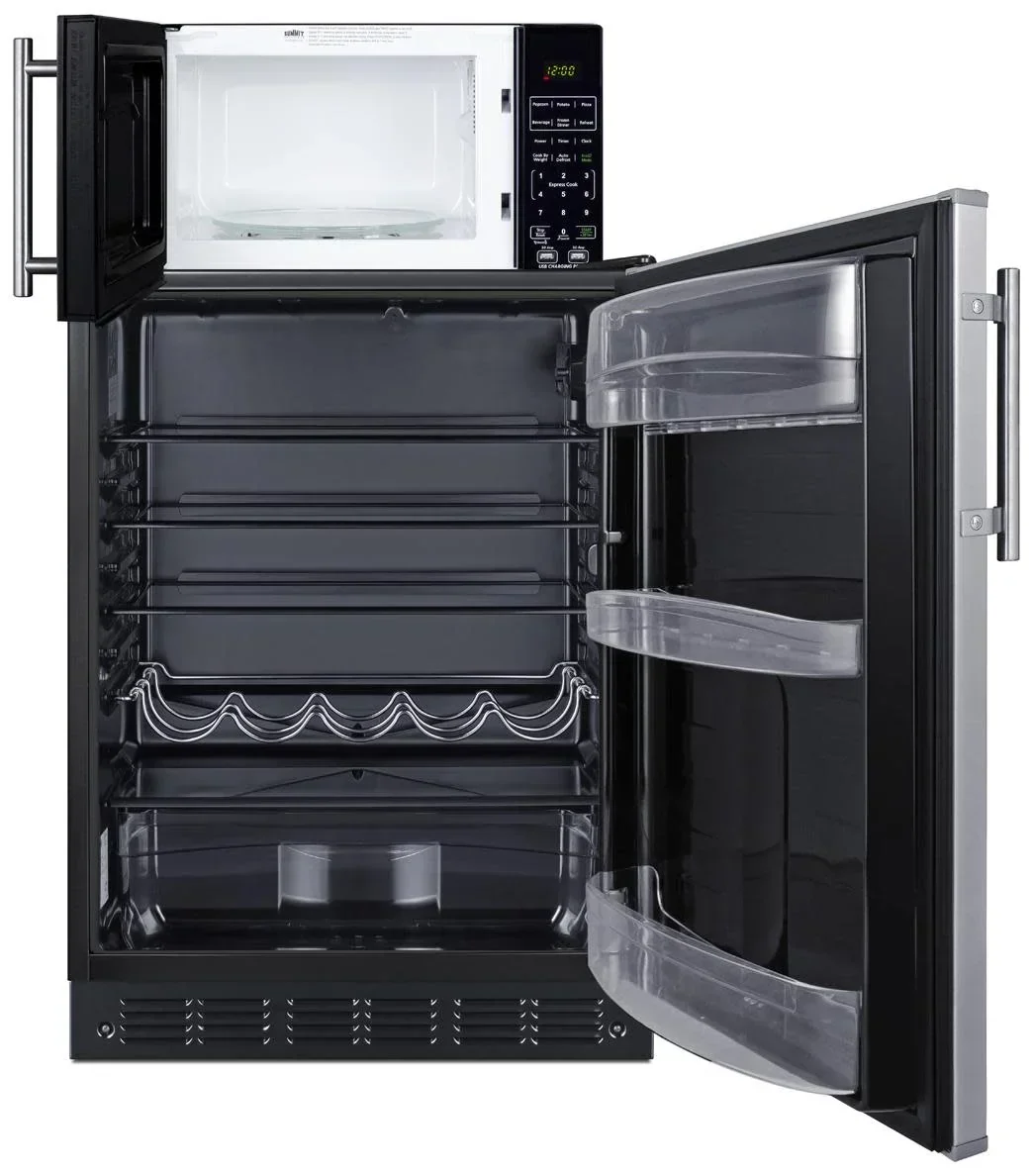Summit Microwave And Refrigerator Combination, 24 Inch, 5.5 Cu.Ft. - MRF6BK2SSA FF6BK2SS SM903BSA1 - Image 2