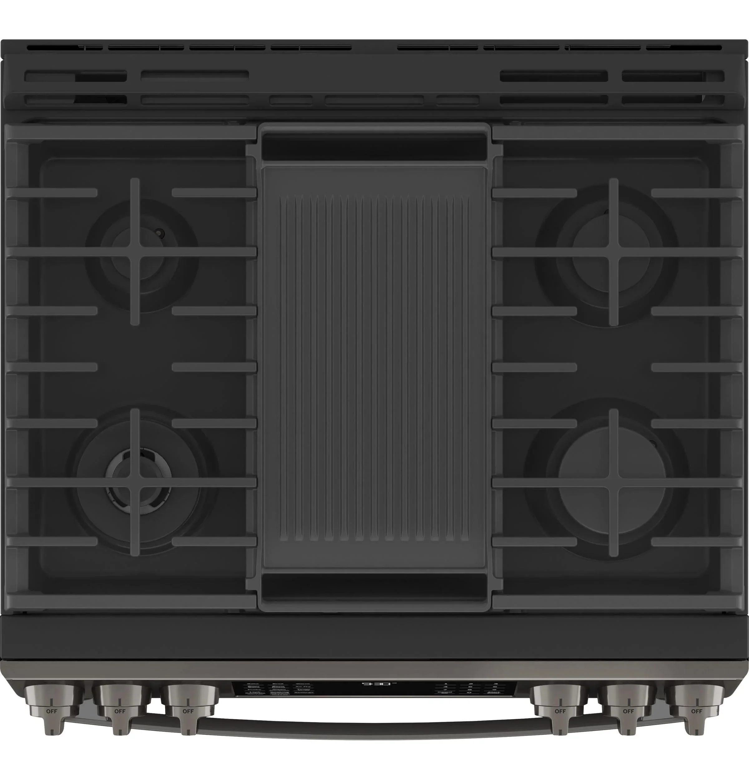 GE APPLIANCES Profile 30in Smart Slide-In Front-Control Gas Range, Black Stainless - PGS930BPTS - Image 5