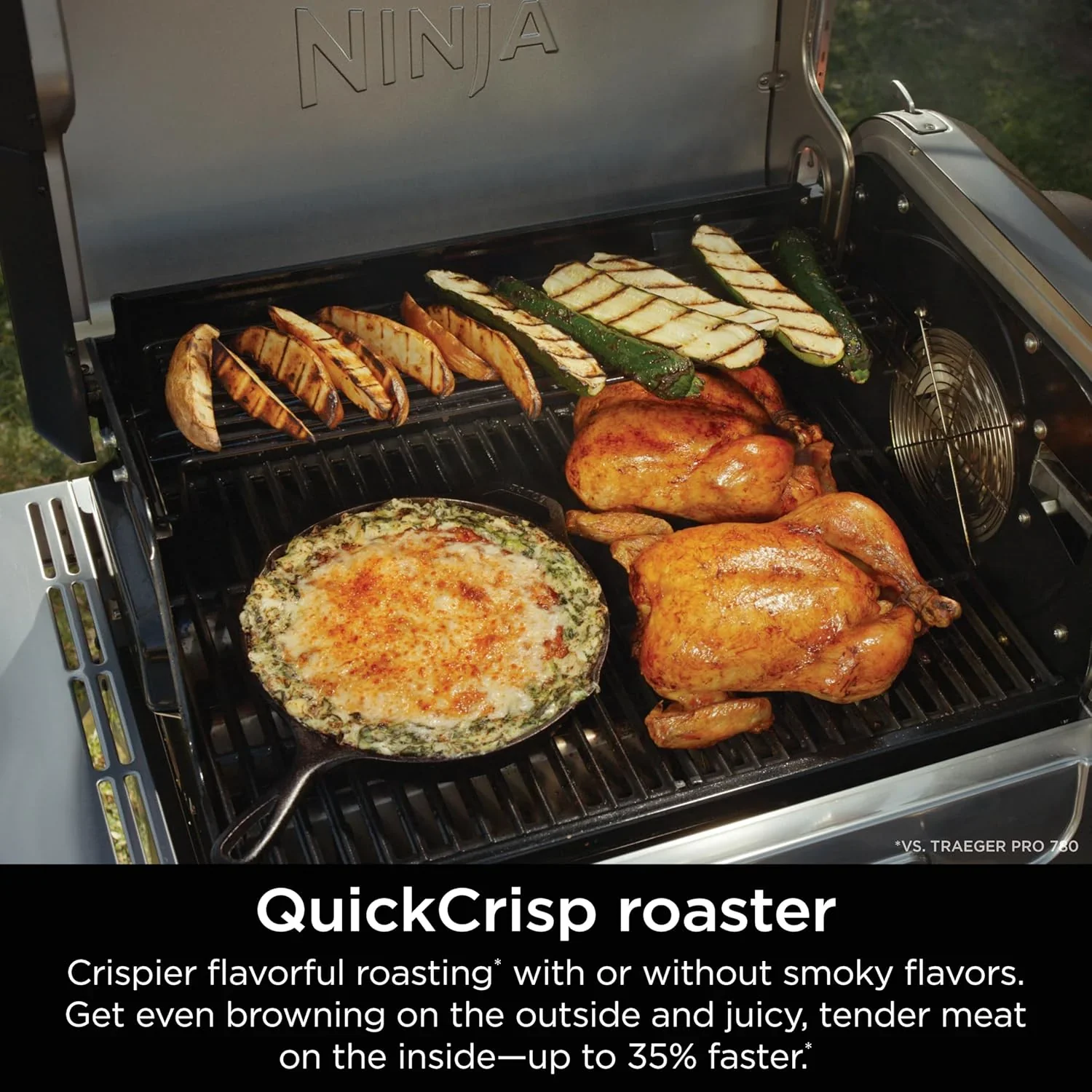 Ninja FlexFlame, Grill and Smoker, Electric and Propane Grill, Roaster, BBQ Grill, 5-in-1 Cooking System, 3 Burner, Digital Control, Outdoor Cooking, Griddle, Pizza Maker, Stainless Steel, PG301 - Image 28