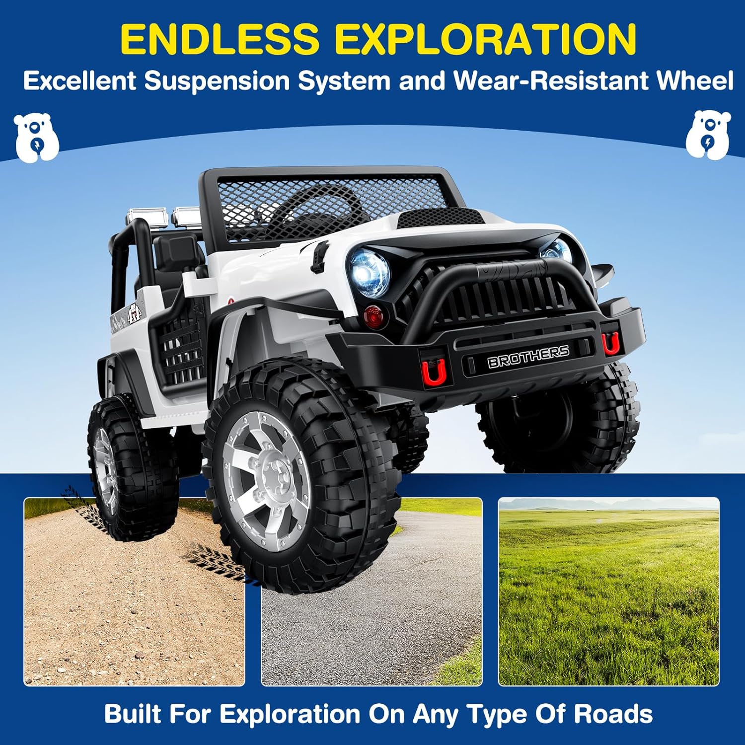 L8 Ride On Car 2 Seater 12V Kids Electric Car Remote Control 4-Wheel Suspension Bluetooth Speaker - Image 41