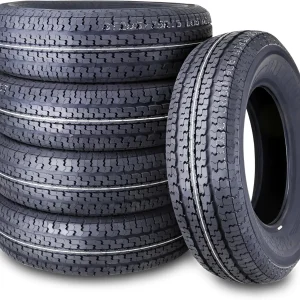 set of 4 Heavy Duty Trailer Tires ST205/75R15 205 75 15 10-Ply Load Range E Steel Belted Radial w/Scuff Guard