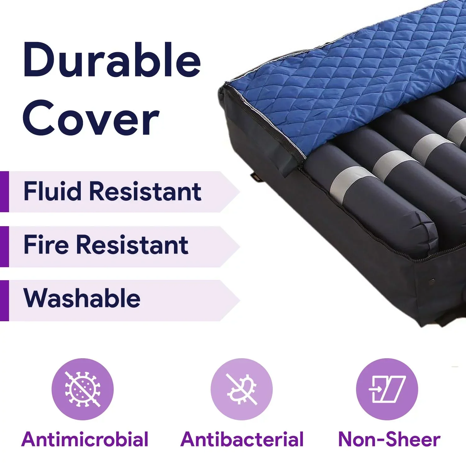 Proheal Alternating Pressure Bed Pad Air Mattress Overlay With Pump, 5 Inch, 36 Inch x 80 Inch - Image 4
