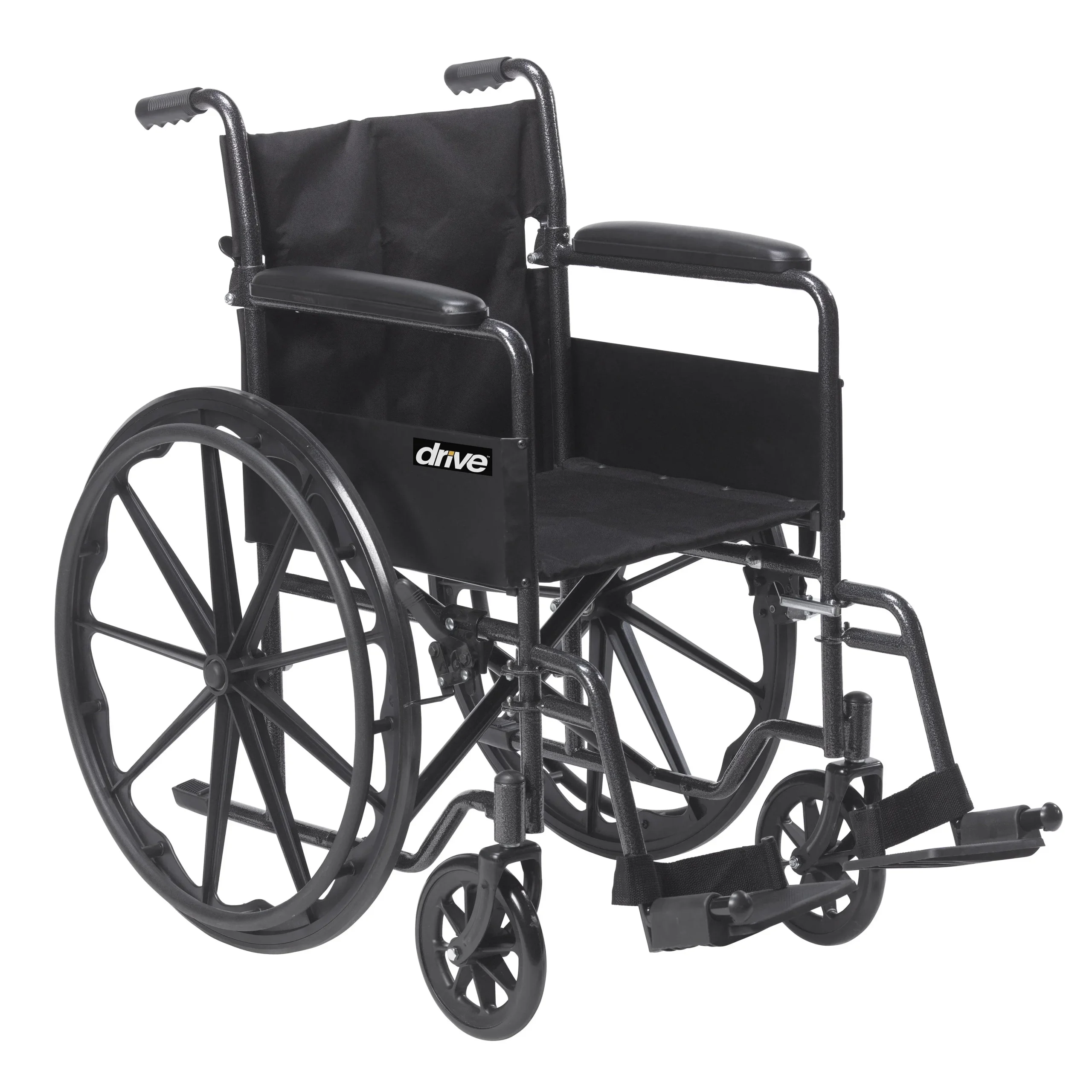 Drive Medicals Silver Sport 1 Wheelchair With Full Arms And Swing Away Removable Footrest - Silver Sport 1