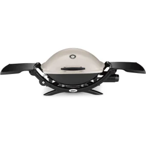 Weber Q 2200 Portable Gas Grill, 1-Burner, Titanium, 12,000 BTU, 280 sq in Cooking Area