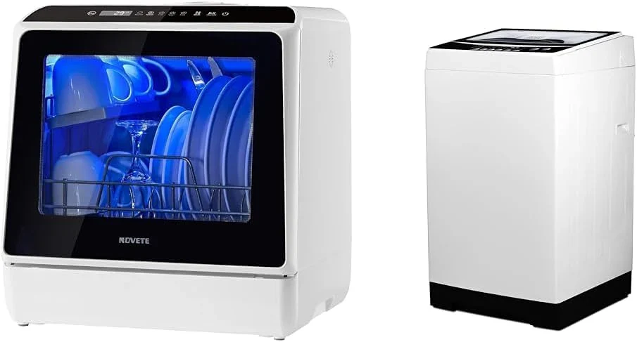 NOVETE Countertop Dishwasher, 5 L Water Tank, 5 Programs, White - TDQR01 - Image 2