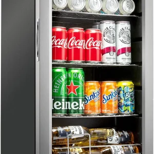 Ivation Freestanding Wine Cellar Mini Fridge, 101-Bottle, Stainless Steel