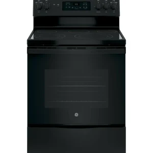 GE 30 Freestanding Electric Range, Black Dual-Element Cooktop, Convection Oven, Self-Cleaning