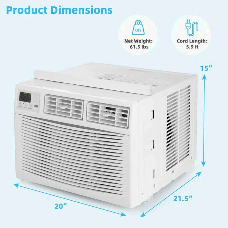 10000 BTU Quiet Window Air Conditioner With Remote, Eco Mode And Dehumidifier - Image 2