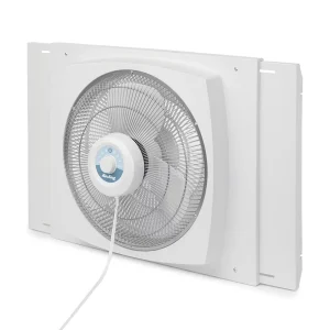 Air King Storm Guard 16 Inch 3-Speed Window Fan, White - 1/16 HP