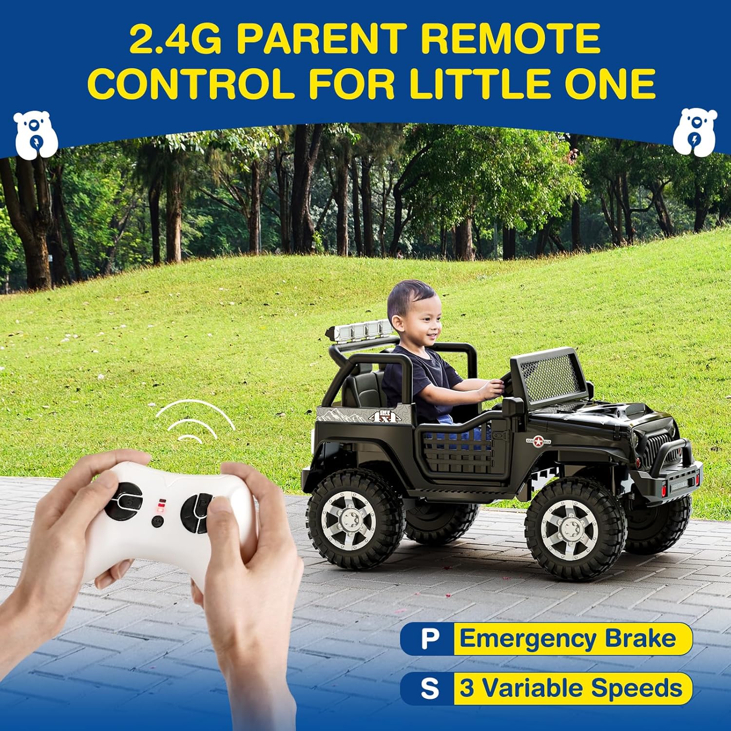 L8 Ride On Car 2 Seater 12V Kids Electric Car Remote Control 4-Wheel Suspension Bluetooth Speaker - Image 8