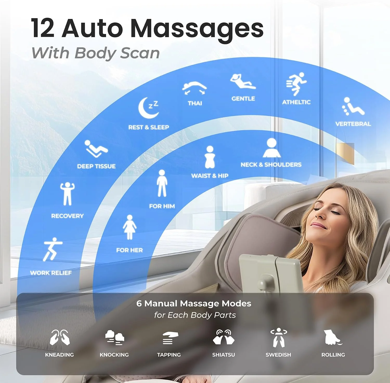 Titan Full Body Massage Chair With 4D Massage Roller, SL Track, 3 Stage Zero Gravity Reclining, Black - Pro 4D Endor - Image 4