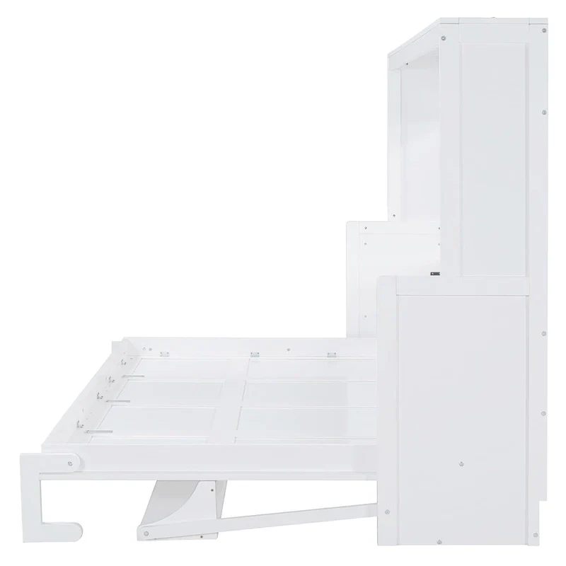 Queen/Full Size Murphy Bed with Hydraulic Lift and Integrated Desk Design - Image 11