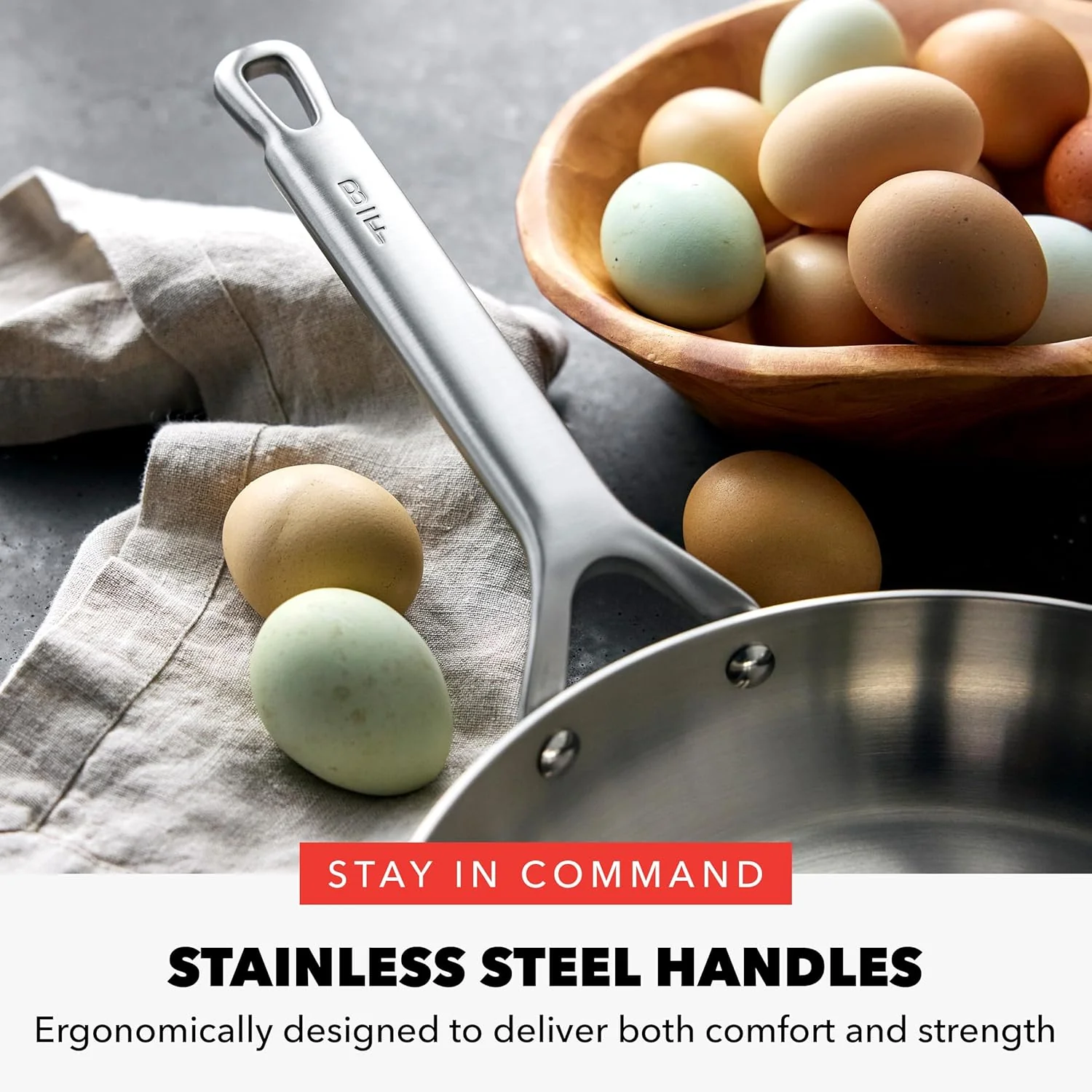GreenPan x Bobby Flay 10 Piece Stainless Steel Tri-Ply Cookware Set - 8QT Stockpot - Image 8