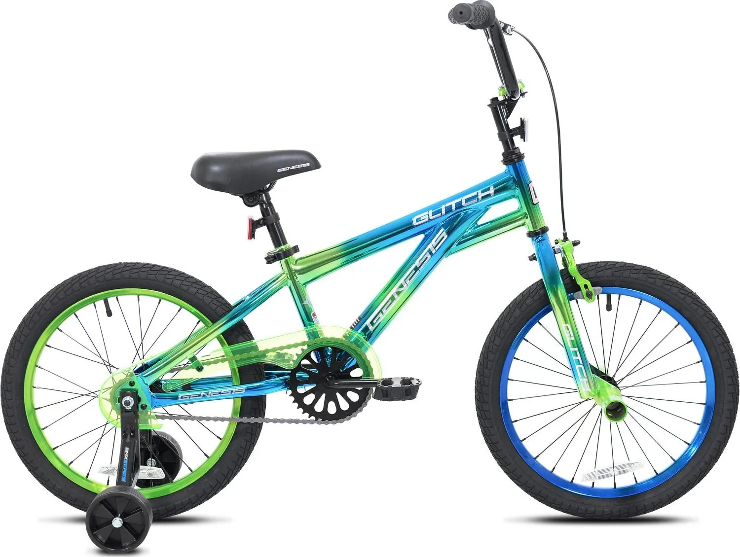 Genesis 18 Glitch Boys BMX Bike, Blue/Green - Image 4