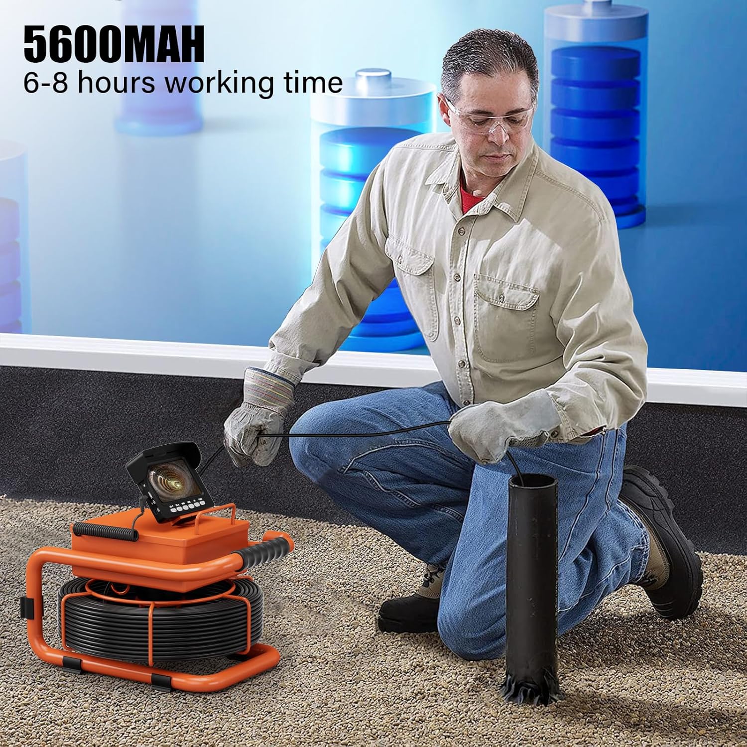 Sewer Inspection Camera, 100FT, DVR, Audio, 4.3" Screen - Image 4
