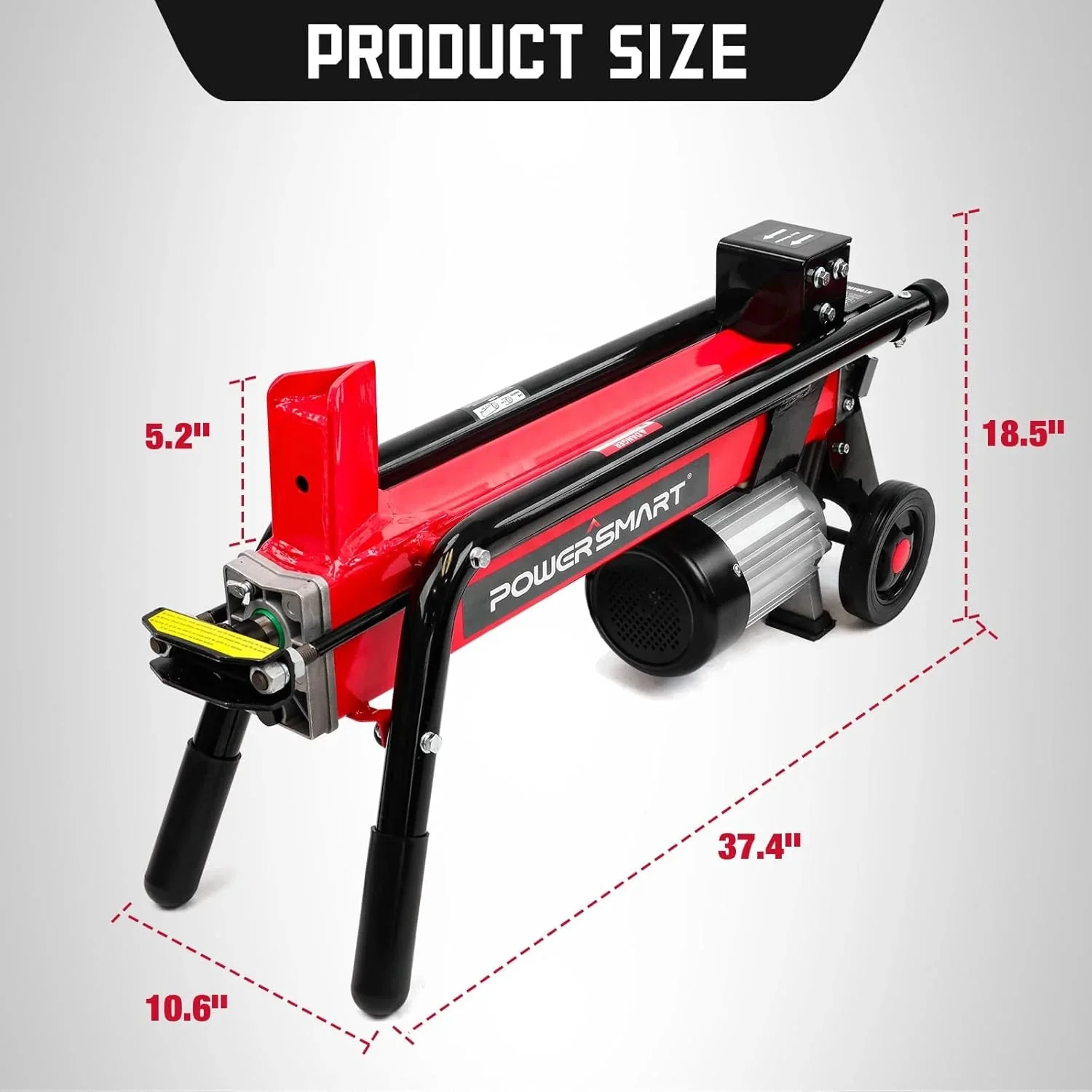 PowerSmart Electric Log Splitter 7-Ton - Efficient Wood Splitter with 3500 Motor Speed, 15 Amp, Horizontal Full Beam Design and Steel Wedge for Firewood & Kindling Cutting - Image 15